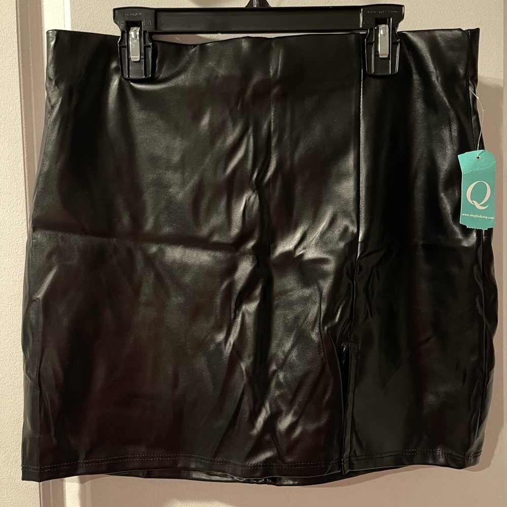 Faux leather skirt
